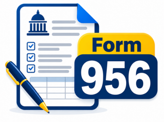 3D Form 956 Official Document and Pen